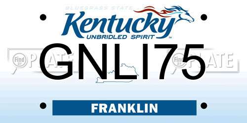 GNLI75 Kentucky License Plate