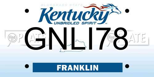 GNLI78 Kentucky License Plate