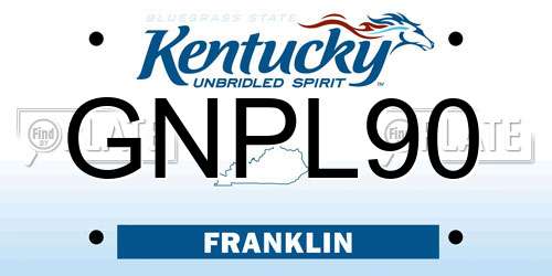 GNPL90 Kentucky License Plate