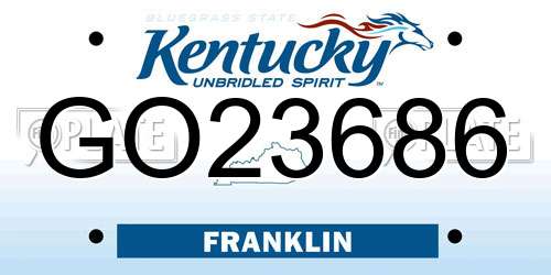 GO23686 Kentucky License Plate