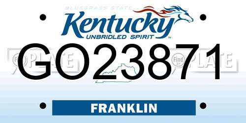GO23871 Kentucky License Plate