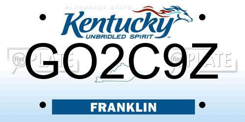 GO2C9Z Kentucky License Plate