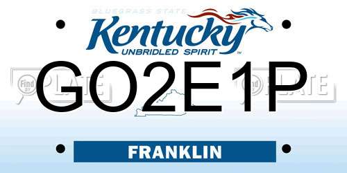 GO2E1P Kentucky License Plate