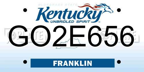 GO2E656 Kentucky License Plate