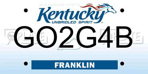 GO2G4B Kentucky License Plate