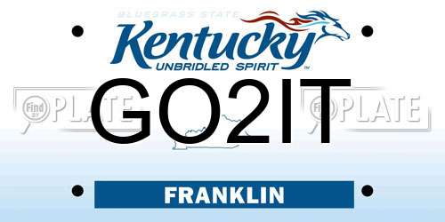 GO2IT Kentucky License Plate