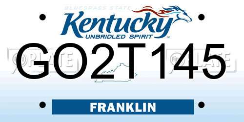 GO2T145 Kentucky License Plate