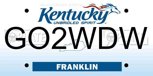 GO2WDW Kentucky License Plate