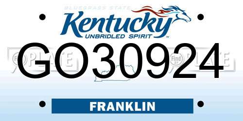 GO30924 Kentucky License Plate