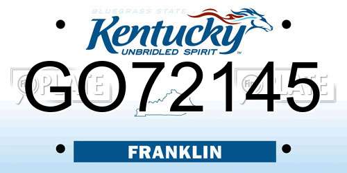 GO72145 Kentucky License Plate