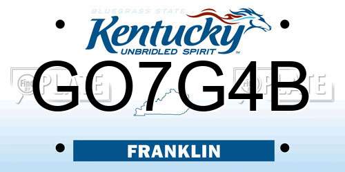 GO7G4B Kentucky License Plate