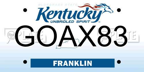 GOAX83 Kentucky License Plate