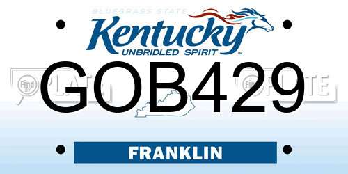 GOB429 Kentucky License Plate