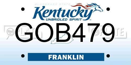 GOB479 Kentucky License Plate