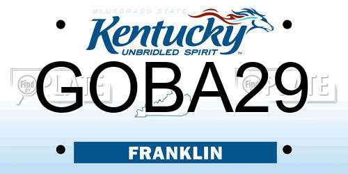 GOBA29 Kentucky License Plate