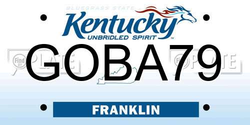 GOBA79 Kentucky License Plate