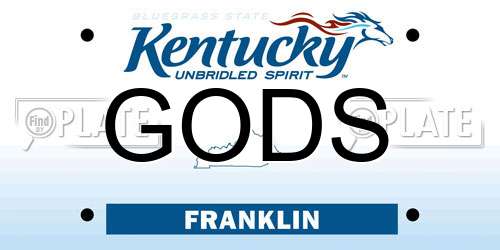 GODS Kentucky License Plate
