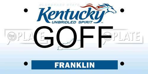GOFF Kentucky License Plate