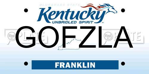GOFZLA Kentucky License Plate