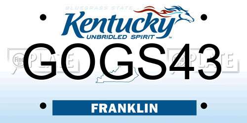 GOGS43 Kentucky License Plate