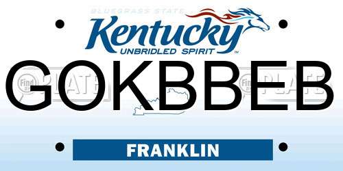 GOKBBEB Kentucky License Plate