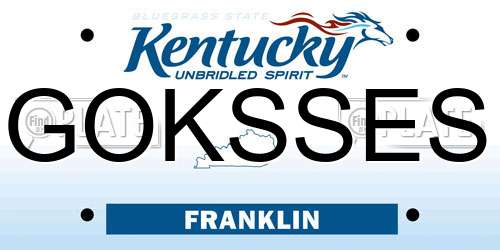 GOKSSES Kentucky License Plate