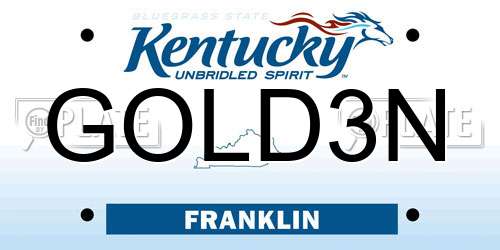 GOLD3N Kentucky License Plate