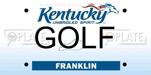 GOLF Kentucky License Plate