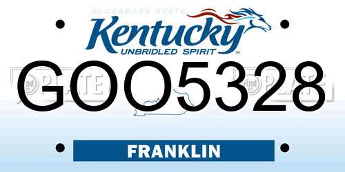 GOO5328 Kentucky License Plate