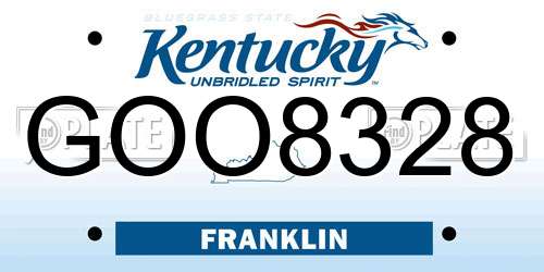 GOO8328 Kentucky License Plate