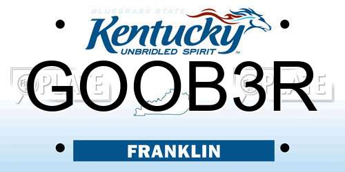 GOOB3R Kentucky License Plate