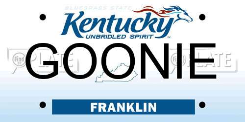 GOONIE Kentucky License Plate