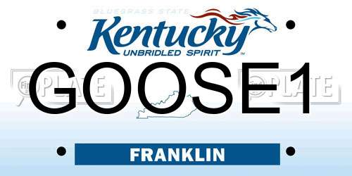 GOOSE1 Kentucky License Plate