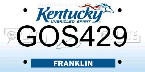 GOS429 Kentucky License Plate