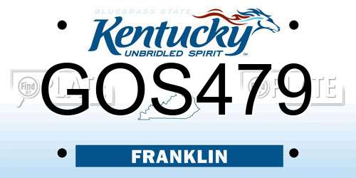 GOS479 Kentucky License Plate