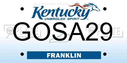GOSA29 Kentucky License Plate