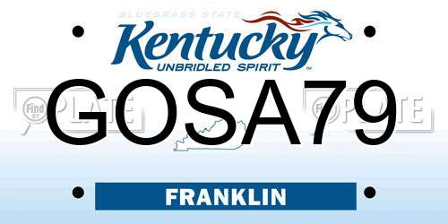 GOSA79 Kentucky License Plate