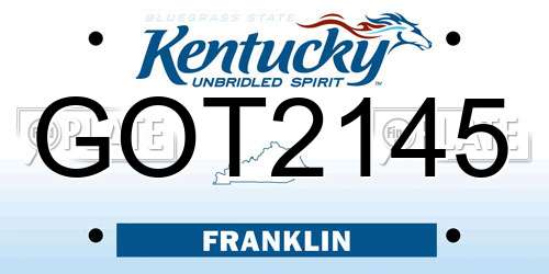 GOT2145 Kentucky License Plate