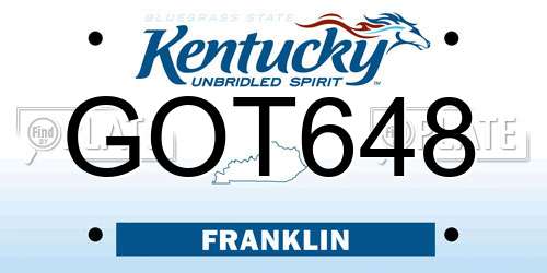 GOT648 Kentucky License Plate