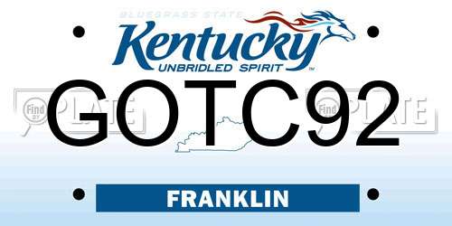 GOTC92 Kentucky License Plate