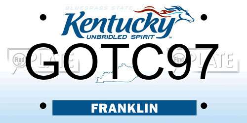 GOTC97 Kentucky License Plate