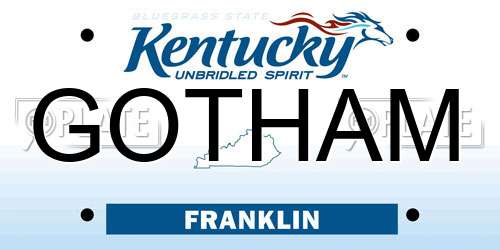 GOTHAM Kentucky License Plate