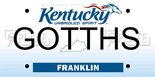 GOTTHS Kentucky License Plate