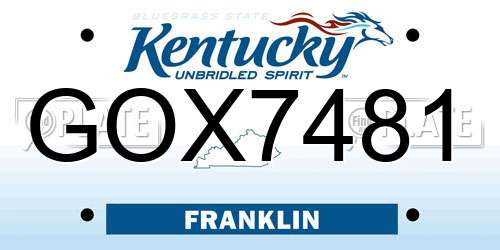 GOX7481 Kentucky License Plate