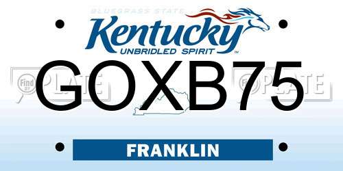 GOXB75 Kentucky License Plate