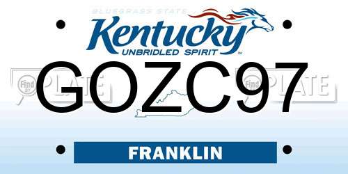 GOZC97 Kentucky License Plate