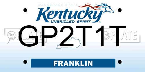 GP2T1T Kentucky License Plate