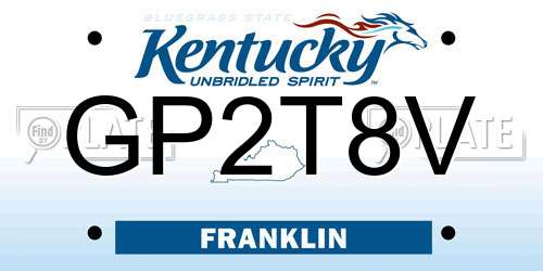 GP2T8V Kentucky License Plate