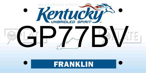 GP77BV Kentucky License Plate