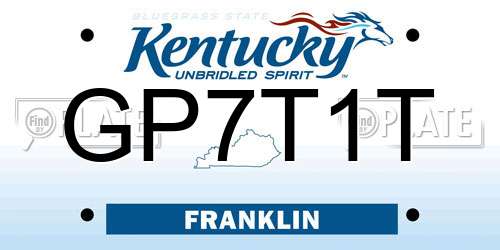 GP7T1T Kentucky License Plate